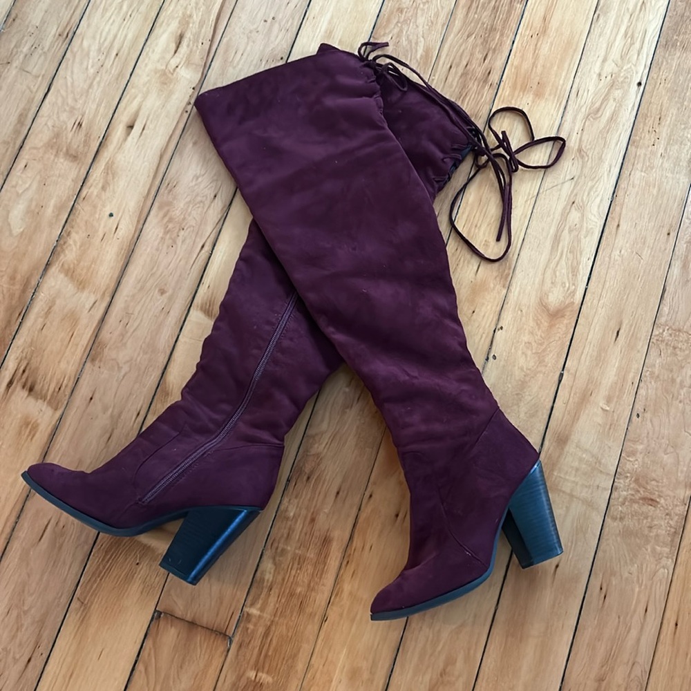 Worn once over the knee boots